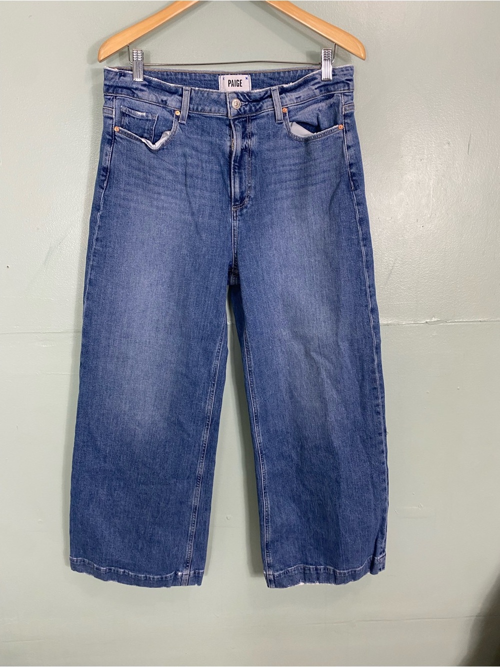 PAIGE Anessa Wide Leg Jeans Blue Size 32